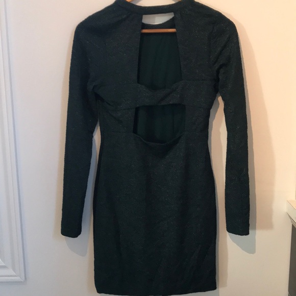 Design lab Green holiday dress with gold sparkle - Picture 2 of 4